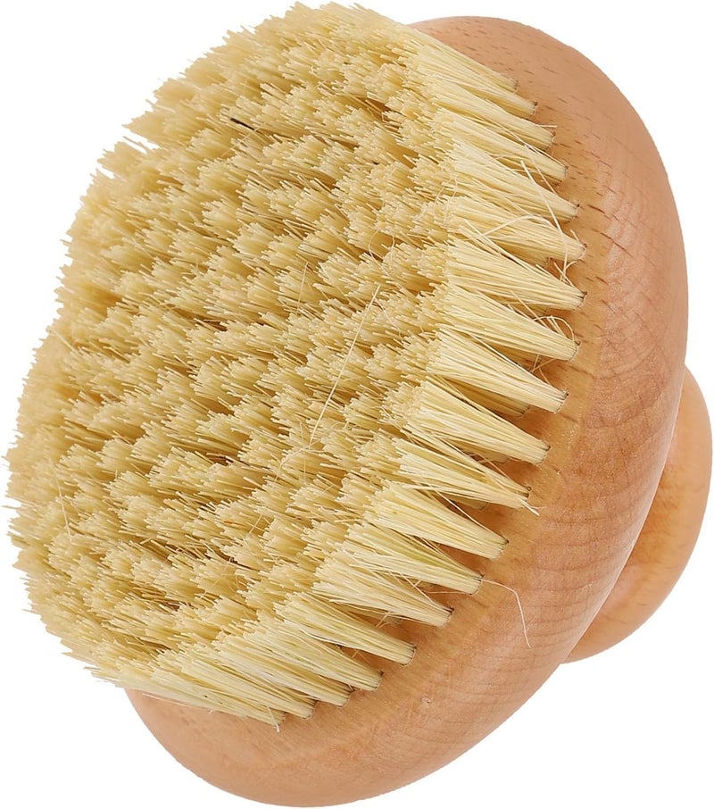 Abaodam Exfoliating Sisal Bristle Body Scrubber Brush for Bathing and Dead Skin Removal, Round Wooden Scrubbing Brush Suitable for Shower and Lymphatic Massage - Image 1