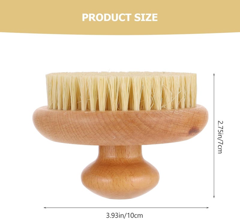 Abaodam Exfoliating Sisal Bristle Body Scrubber Brush for Bathing and Dead Skin Removal, Round Wooden Scrubbing Brush Suitable for Shower and Lymphatic Massage - Image 2