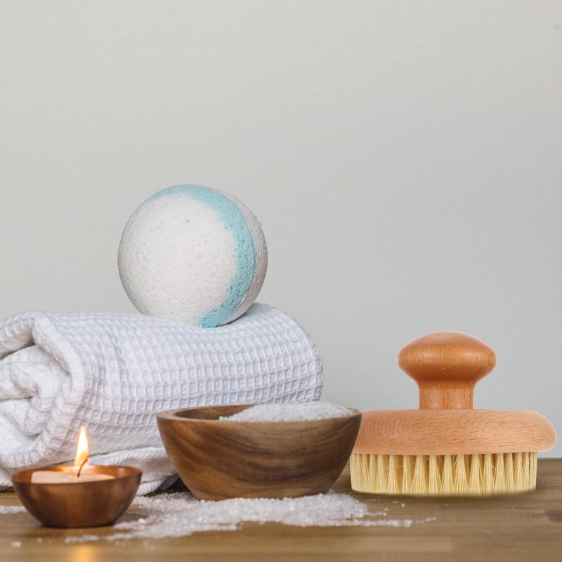 Abaodam Exfoliating Sisal Bristle Body Scrubber Brush for Bathing and Dead Skin Removal, Round Wooden Scrubbing Brush Suitable for Shower and Lymphatic Massage - Image 5