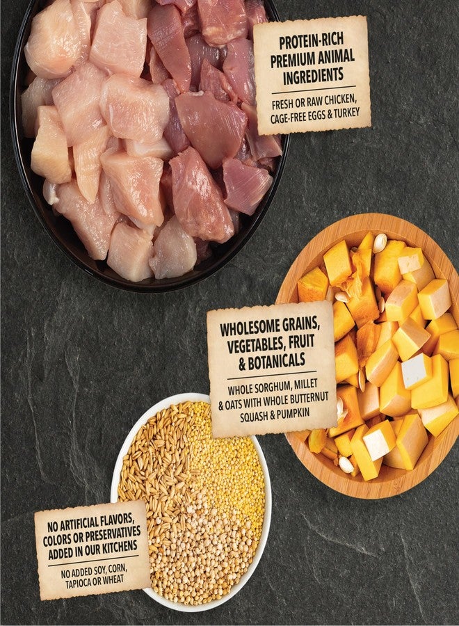 (أسنى) طعام الكلاب الجاف ACANA Wholesome Grains بنكهة الدجاج والبيض والديك الرومي الحقيقي، عبوة 4 أرطال - Image 4