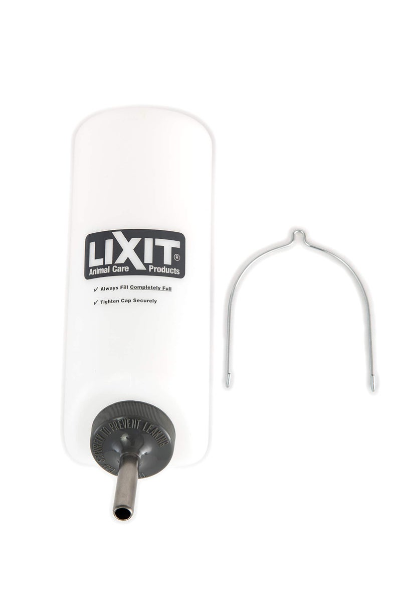 Lixit Widemouth Cage Water Bottles for Rabbits, Ferrets, Guinea Pigs, Rats and Other Small Animals. (White, 32 Ounce) - Image 1