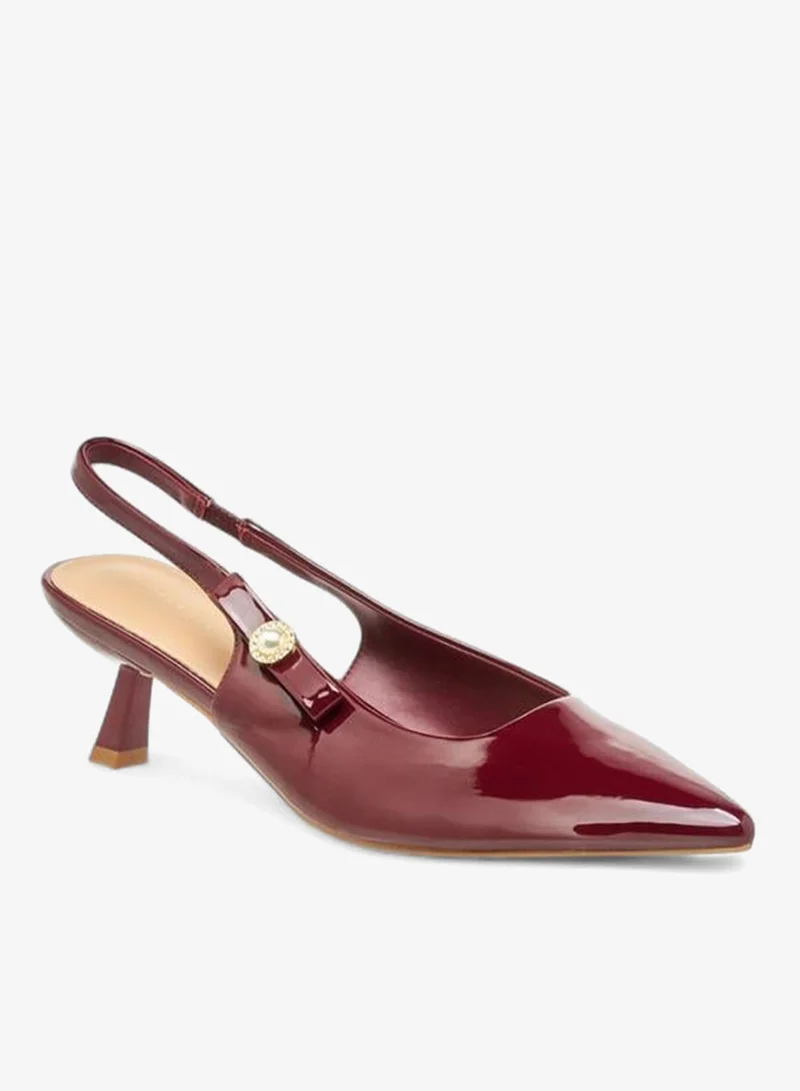 Flora Bella By Shoexpress Flora Bella Womens Bow Detail Flared Heel Slingback Shoes