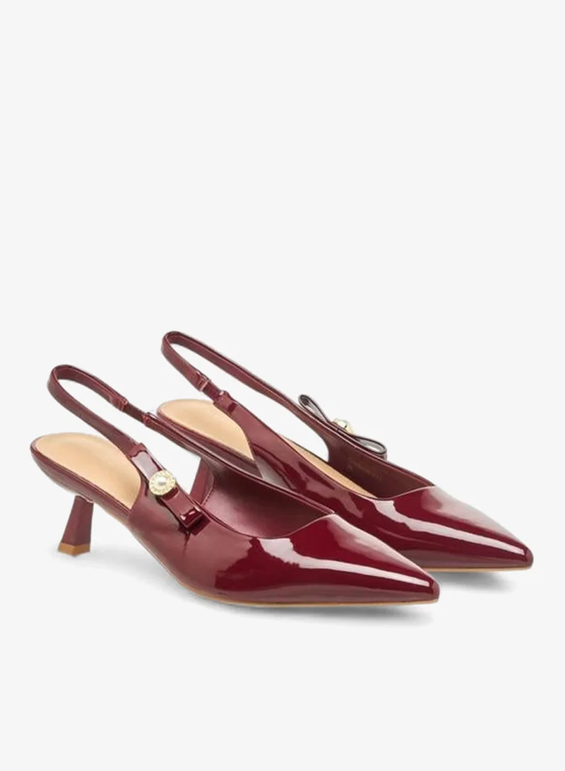Flora Bella By Shoexpress Flora Bella Womens Bow Detail Flared Heel Slingback Shoes