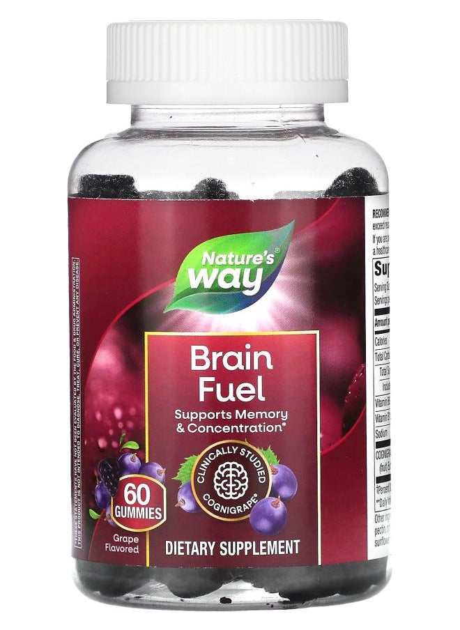 Nature's Brain Fuel Grape 60 Gummies 