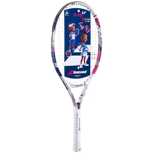 Babolat B’Fly Junior 23 Inch Tennis Racquet (White/Pink) - Image 1