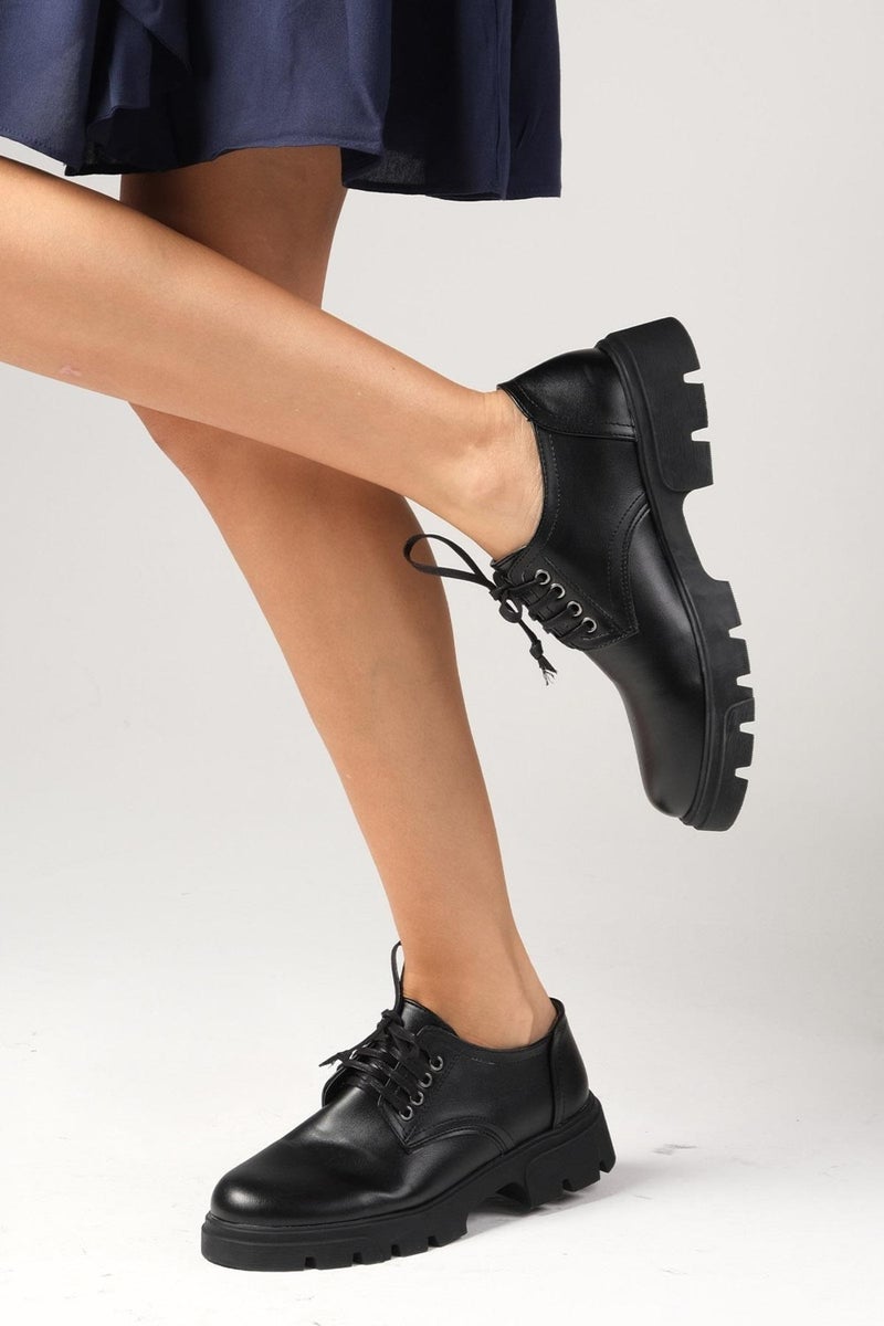 Mio Gusto Olivia Black Color Thick Soled Women's Loafer Shoes  - Image 5