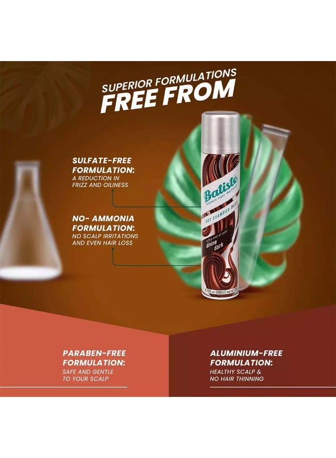 Batiste Instant Hair Refresh Dry Shampoo Plus Divine Dark 200 ML - Image 2