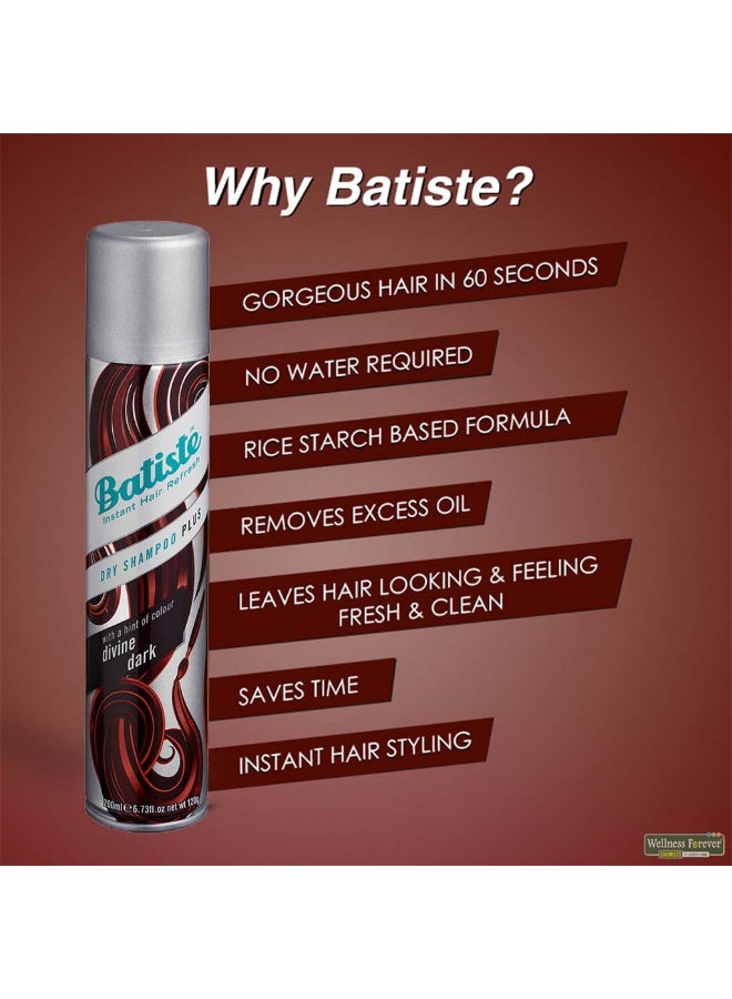 Batiste Instant Hair Refresh Dry Shampoo Plus Divine Dark 200 ML - Image 3