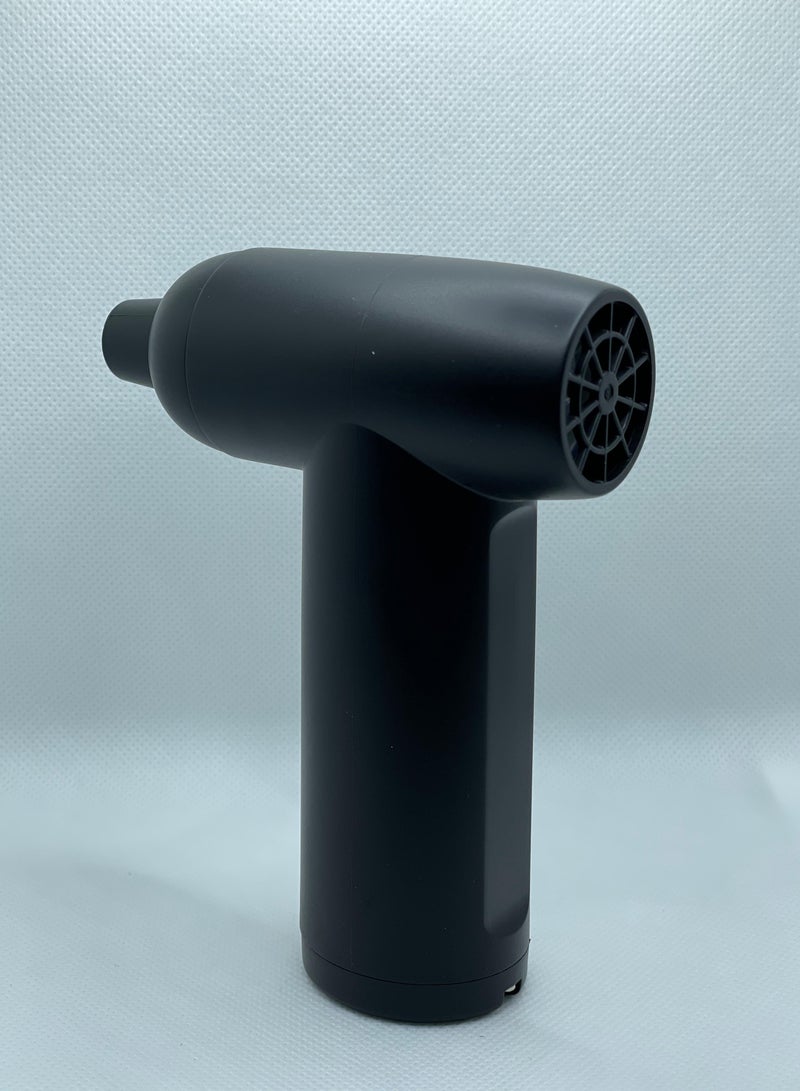 راكسوم مروحة يد توربو - مروحة جيب فائقة القوة 2024، تصميم أنيق فريد، مروحة صغيرة محمولة بـ 5 سرعات، حبل قصير، مروحة محمولة قابلة لإعادة الشحن عبر USB للسفر والنساء والرجال ومغير ألعاب المروحة الصغيرة - أسود - Image 1