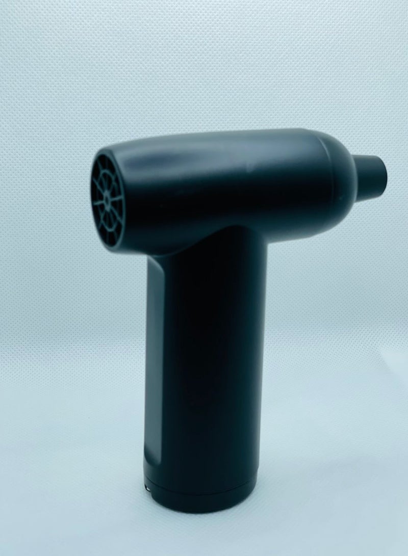 راكسوم مروحة يد توربو - مروحة جيب فائقة القوة 2024، تصميم أنيق فريد، مروحة صغيرة محمولة بـ 5 سرعات، حبل قصير، مروحة محمولة قابلة لإعادة الشحن عبر USB للسفر والنساء والرجال ومغير ألعاب المروحة الصغيرة - أسود - Image 2