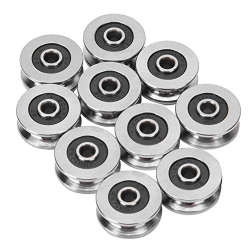 Thincol V Groove Ball Bearing, 10pcs V1804 Track Roller Bearing Guide Rail Bearing, 4mm ID, 18mm OD, for Motor, Toys, Model, Instrument and Meter, Communication Equipment - Image 1