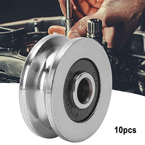 Thincol V Groove Ball Bearing, 10pcs V1804 Track Roller Bearing Guide Rail Bearing, 4mm ID, 18mm OD, for Motor, Toys, Model, Instrument and Meter, Communication Equipment - Image 3