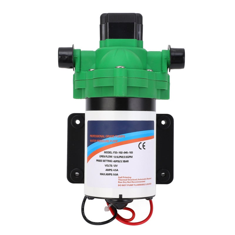 12V DC Water Pump 3.5 GPM Auto Start Stop Self-Priming Diaphragm - Quiet Triple-Chamber Design for RV Marine Yacht Caravan Agricultural Irrigation - Image 4