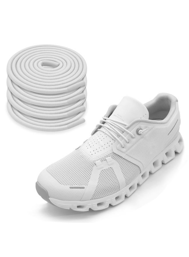 NDTEZUGT 2 Pairs 1/10" (2.5mm) Elastic White Shoe Laces, 4 Laces per Pack, No Tie Shoelaces for Adults and Kids - Image 1