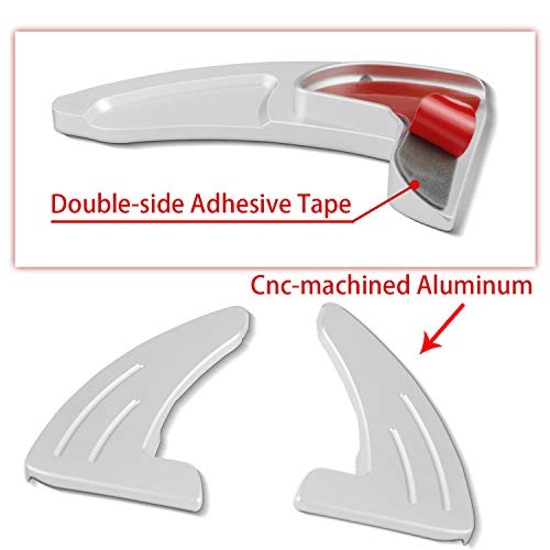 MOEBULB Steering Wheel Shift Paddle Extension Cover Compatible with Jeep Grand Cherokee 2014-2020 Dodge Challenger Charger Durango RT and Scat Pack Extended Shifter Trim Cover 2pcs - Silver - Image 2
