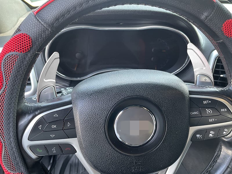 MOEBULB Steering Wheel Shift Paddle Extension Cover Compatible with Jeep Grand Cherokee 2014-2020 Dodge Challenger Charger Durango RT and Scat Pack Extended Shifter Trim Cover 2pcs - Silver - Image 5