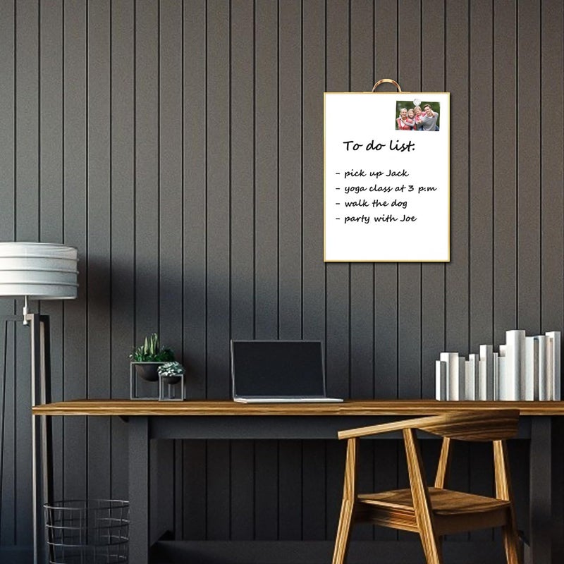 TSJ OFFICE Small White Board - 16" X 12" Portable Gold Aluminum Framed Whiteboard, Magnetic Dry Erase Board with a Handle, to Do List Notepad for Office, Home, School - Image 3