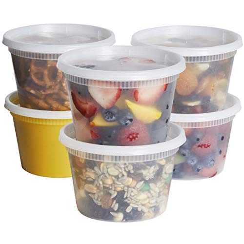 GUSTO [48 Sets 16 oz. Plastic Deli Disposable Food Storage Containers With Airtight Lids (Formerly Comfy Package) - Image 1