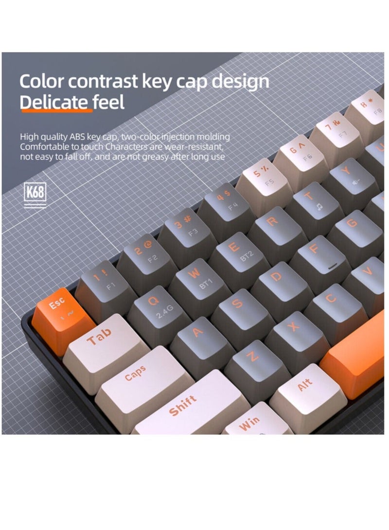 K68 Gaming Keyboard Dual-mode Gaming Keyboard Wireless Ergonomic for Computer PC - Image 5