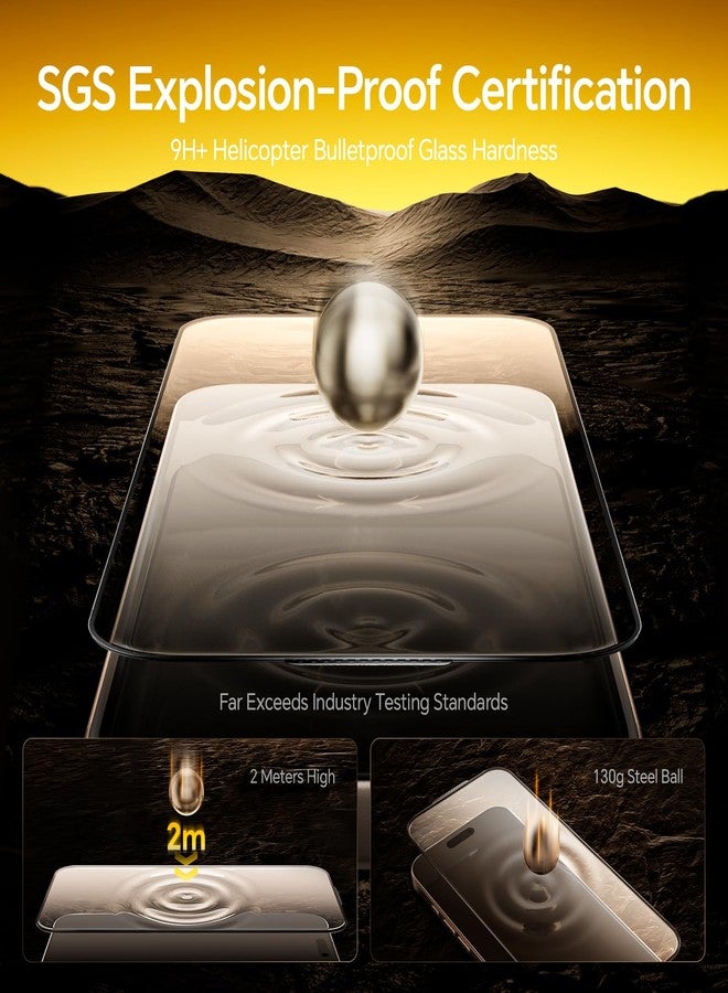 AOHI 9H+ Glass for iPhone 16 Pro Screen Protector, Military-Grade Shatterproof iPhone HD Tempered Glass＆ Dust-Free One-Pull Installation, Full Coverage Screen Protector for iPhone 16 Pro 6.3-Inch - Image 4