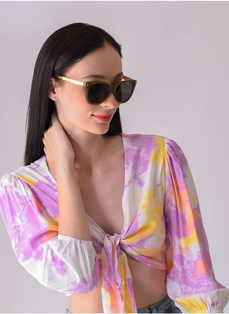صوص هاوت Black Lens Green Butterfly Sunglasses