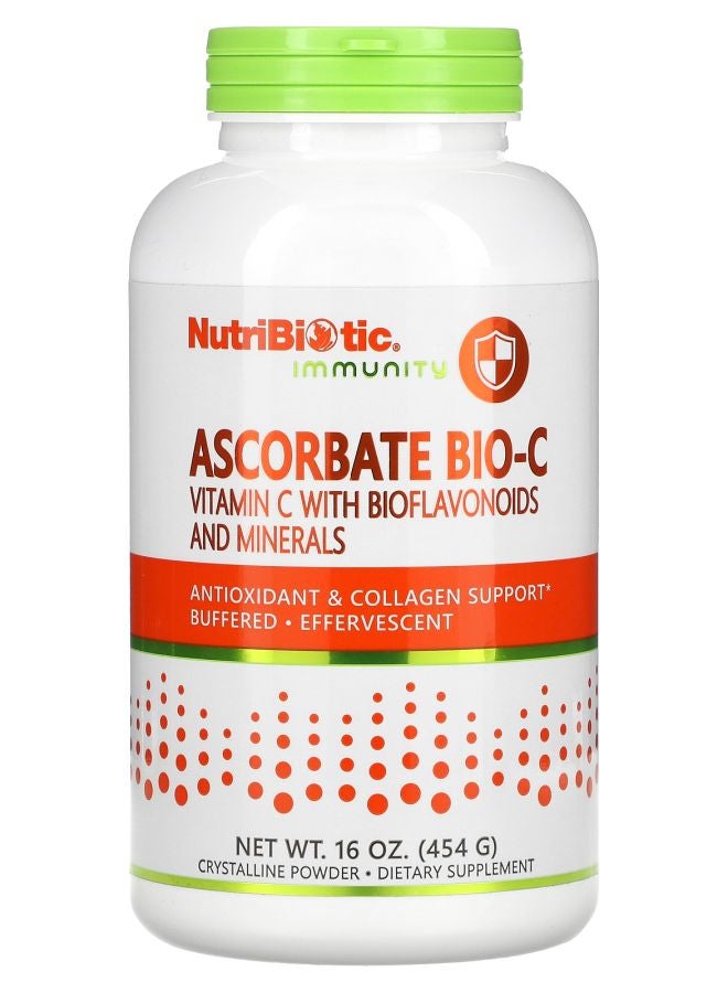 Nutribiotic Immunity Ascorbate Bio-C Vitamin C with Bioflavonoids and Minerals 16 oz (454 g)
