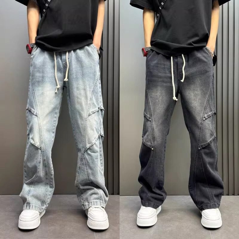 Unisex Classic Denim Jeans Loose Fit Daily Outdoor Wear - Image 3