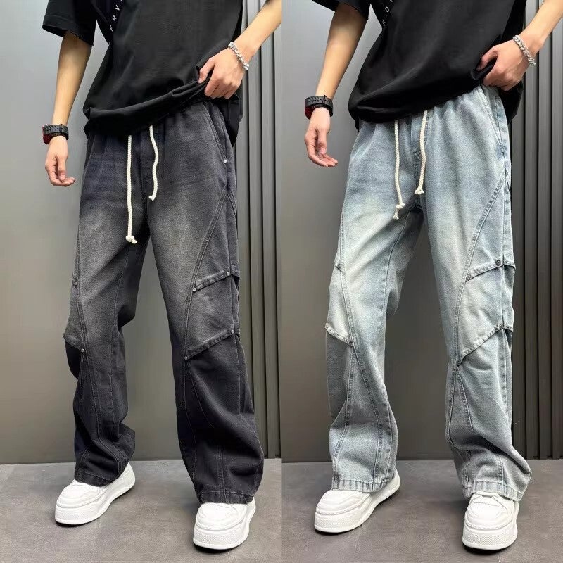 Unisex Classic Denim Jeans Loose Fit Daily Outdoor Wear - Image 2