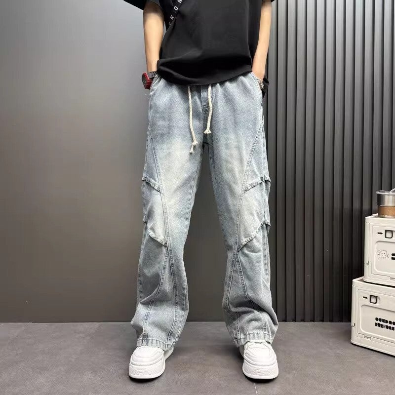 Unisex Classic Denim Jeans Loose Fit Daily Outdoor Wear - Image 4