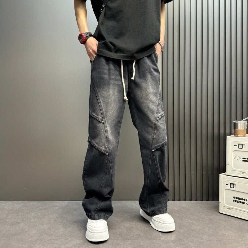 Unisex Classic Denim Jeans Loose Fit Daily Outdoor Wear - Image 1