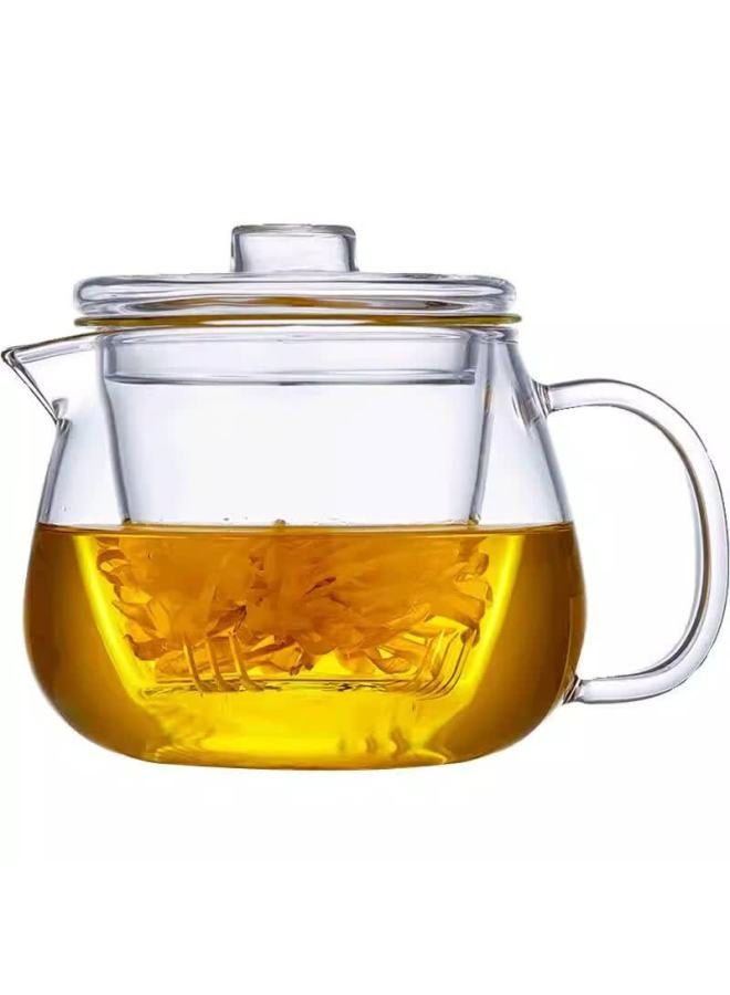 Weimingnuo High Borosilicate Glass Teapot High Temperature Large Capacity Household Tea Water Separation Flower Tea Pot 600ml