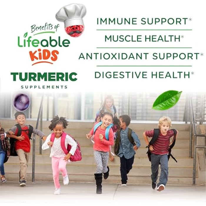 Lifeable Turmeric Curcumin and Ginger for Kids – with Black Pepper Extract – Great Tasting Natural Flavor Gummy Supplement – Gluten Free Vegetarian Chewable – 90 Gummies - Image 3