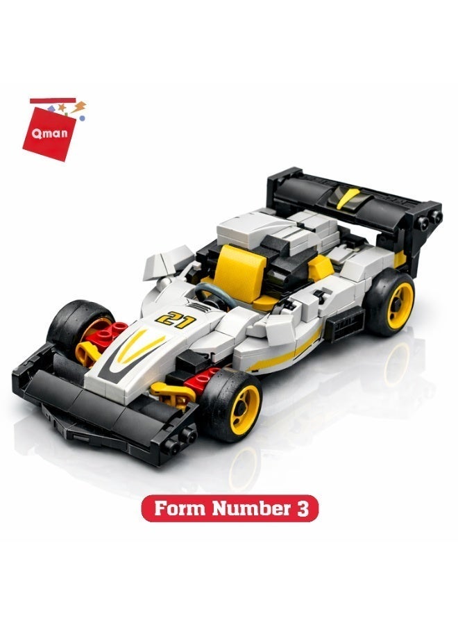 Qman Combo Trans 3-in-1 Transforming Racing Car – 428 Pieces Building Set Converts into Race Car, Super Car & Transformer – Creative Construction Toy for Kids Ages 6+ - Image 4