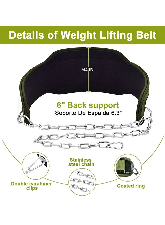 Arabest Weight Lifting Dip Belt Body Building Belt, 33 Inch Adjustable Workout Pull up Belt with Heavy Duty Steel Lifting Chain, Weight Belt Nylon Lining Rebound Rubber for Strength Training Men Women, 150kg - Image 4