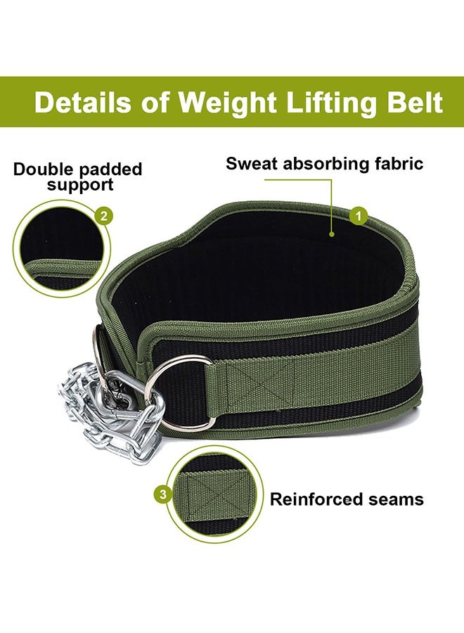 Arabest Weight Lifting Dip Belt Body Building Belt, 33 Inch Adjustable Workout Pull up Belt with Heavy Duty Steel Lifting Chain, Weight Belt Nylon Lining Rebound Rubber for Strength Training Men Women, 150kg - Image 3