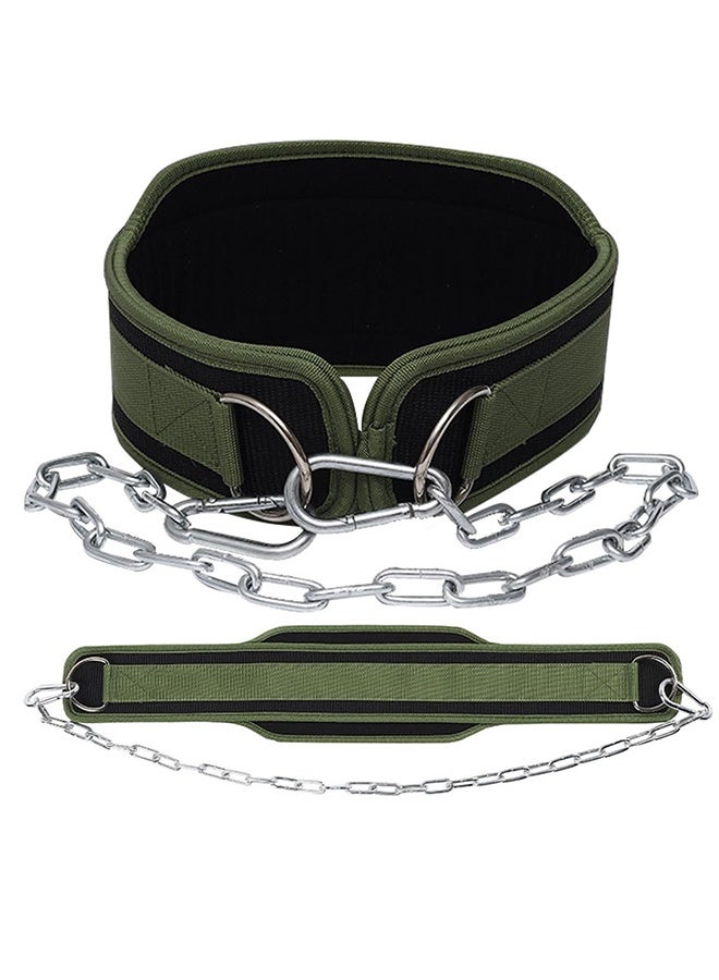 Arabest Weight Lifting Dip Belt Body Building Belt, 33 Inch Adjustable Workout Pull up Belt with Heavy Duty Steel Lifting Chain, Weight Belt Nylon Lining Rebound Rubber for Strength Training Men Women, 150kg - Image 1