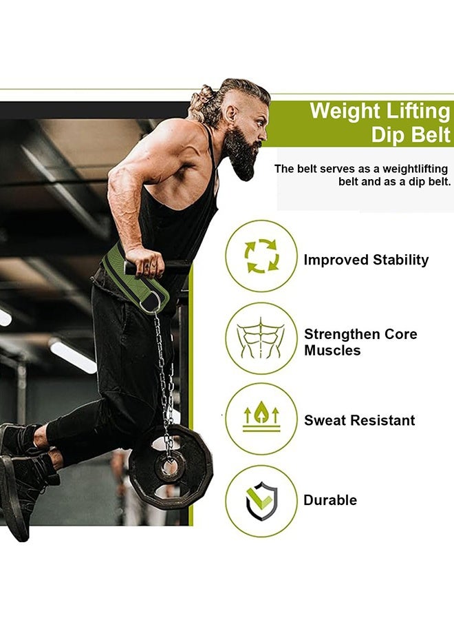 Arabest Weight Lifting Dip Belt Body Building Belt, 33 Inch Adjustable Workout Pull up Belt with Heavy Duty Steel Lifting Chain, Weight Belt Nylon Lining Rebound Rubber for Strength Training Men Women, 150kg - Image 2