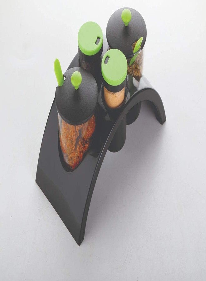 Krupasadhya 4 Pcs Container Set Plastic Spice and Pickle Jar Rack - Multicolor - Image 5