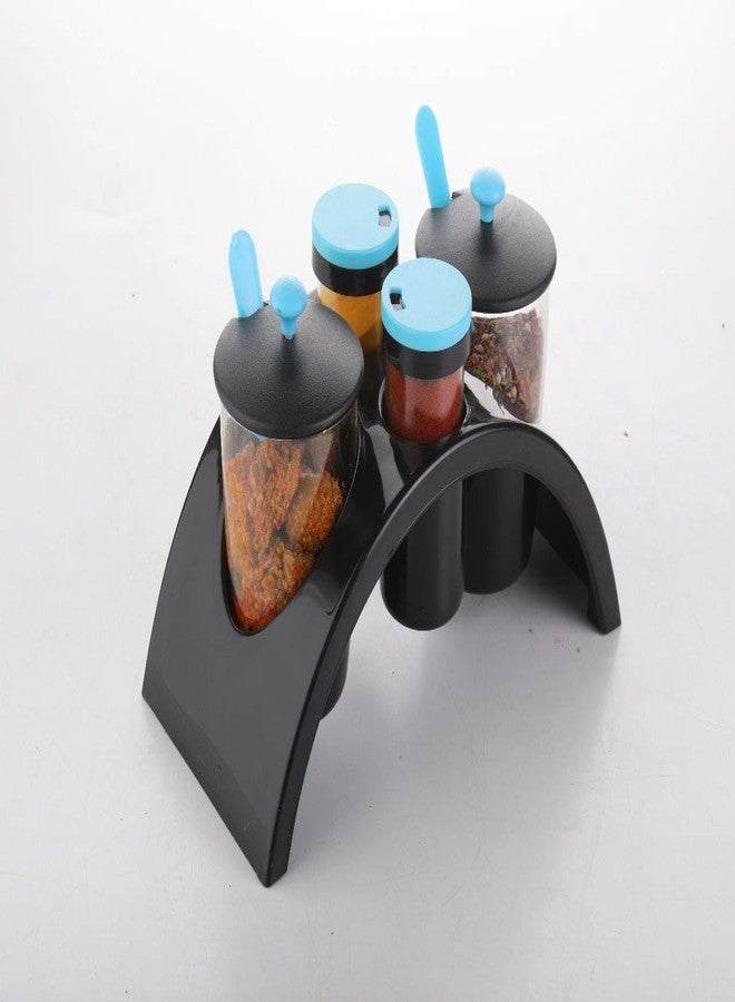 Krupasadhya 4 Pcs Container Set Plastic Spice and Pickle Jar Rack - Multicolor - Image 1