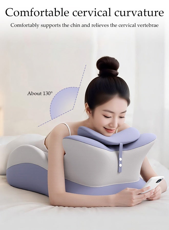 DUNISO Face Down Prone Pillow，Memory Foam Ergonomic Wedge Prone Pillow，Memory Foam Bed Triangle Wedge Pillow with Small Support Pillow，Detachable and Washable，for Massage, Reading, Sleeping - Image 3