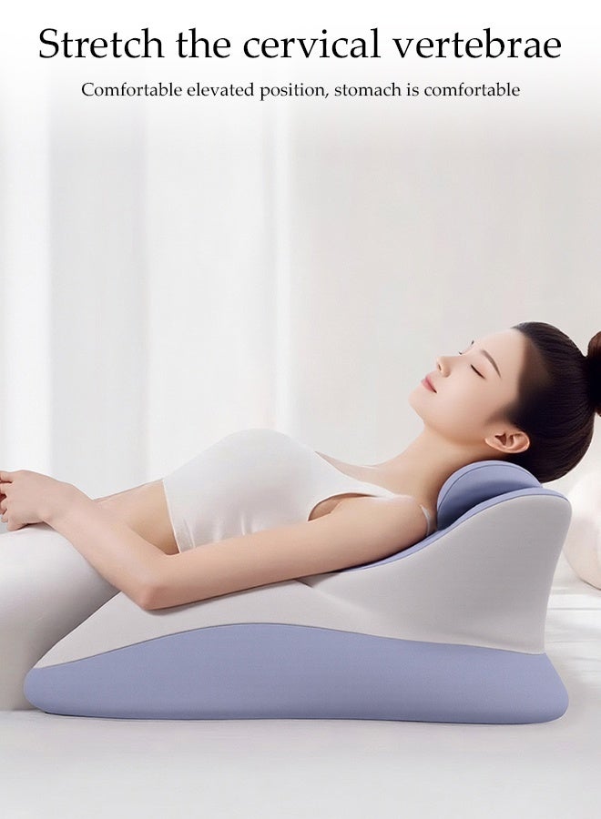 DUNISO Face Down Prone Pillow，Memory Foam Ergonomic Wedge Prone Pillow，Memory Foam Bed Triangle Wedge Pillow with Small Support Pillow，Detachable and Washable，for Massage, Reading, Sleeping - Image 4