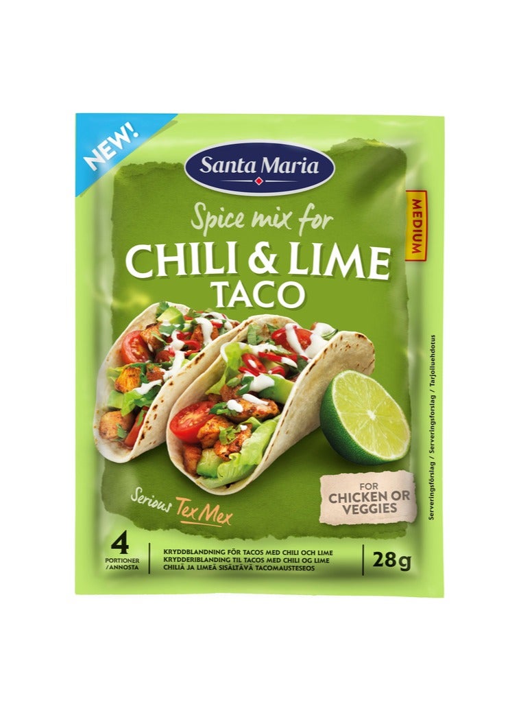 Santa Maria Chili And Lime Taco Spice Mix Medium 28g