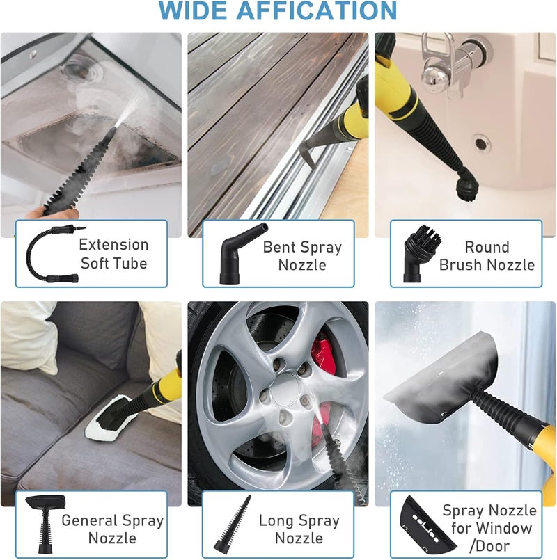 Eacam Portable Handheld Steam Cleaner 1050W Multifunctional High Temperature Pressurized Steam Cleaning Machine with 9PCS Accessory for Kitchen Sofa Bathroom Car Window - Image 2