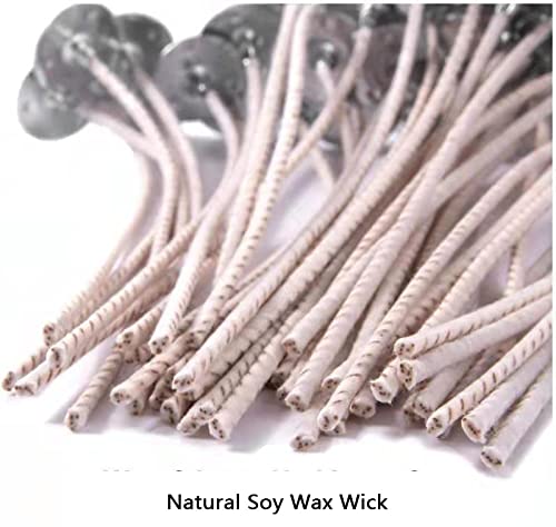 GSXRB 100pcs ECO 16 Wicks for Soy Candles, 6 inch eco Pretabbed Candle Wicks for Candle Making,CD 22 Thick Candle Wick with Base - Image 5
