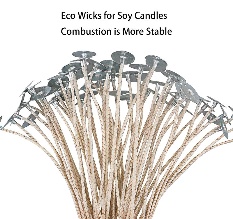GSXRB 100pcs ECO 16 Wicks for Soy Candles, 6 inch eco Pretabbed Candle Wicks for Candle Making,CD 22 Thick Candle Wick with Base - Image 4