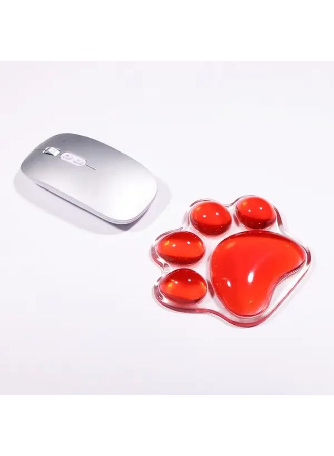 Red Ergonomic Soft Plastic Mouse Pad With Wrist Strap Cooling Relief Office Wrist Rest - Image 5
