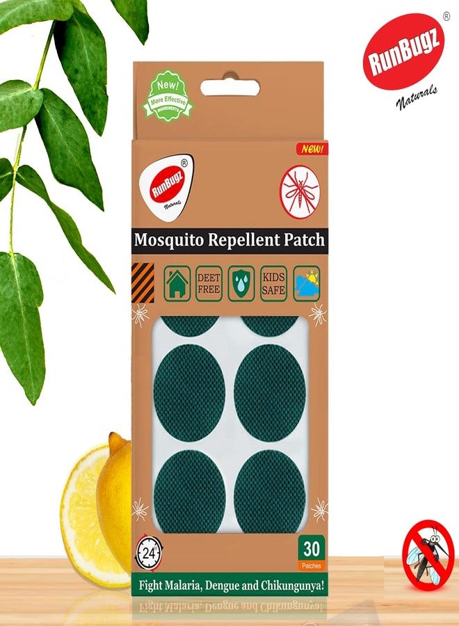 RunBugz Natural Mosquito Patches for Baby, Adults|24-Hour Protection| DEET-Free, Citronella & Lemongrass Oil| Protects from Dengue, Chikungunya & Malaria (30 Patches, Green) - Image 3
