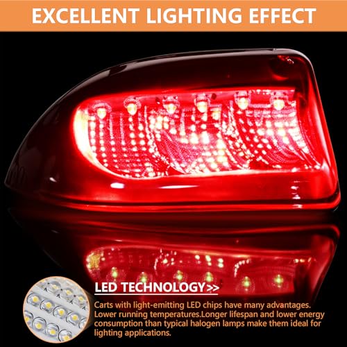 Drive-up Golf Cart LED Taillight for Club Car Precedent 2004-Up and Tempo 2018-Up Models Replacements 12V 3 Wires Rear Light Kit - Image 4