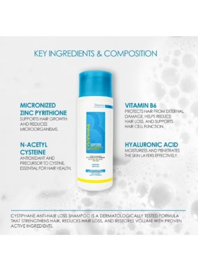 Biorga Cystiphane Anti-Hair Loss Shampoo 200ml – Pack of 2 - Image 4