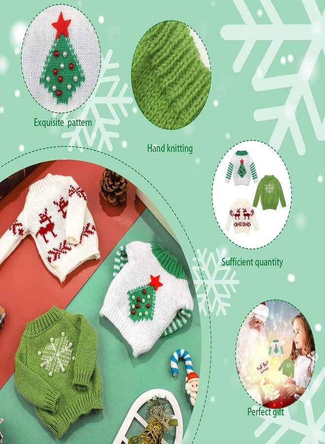 Aoriher 3 Pcs Christmas Accessories Clothes Accessory Sweater Set Knitted Clothing Elk Christmas Tree Snowflake Print Set(Tree Style) - Image 4